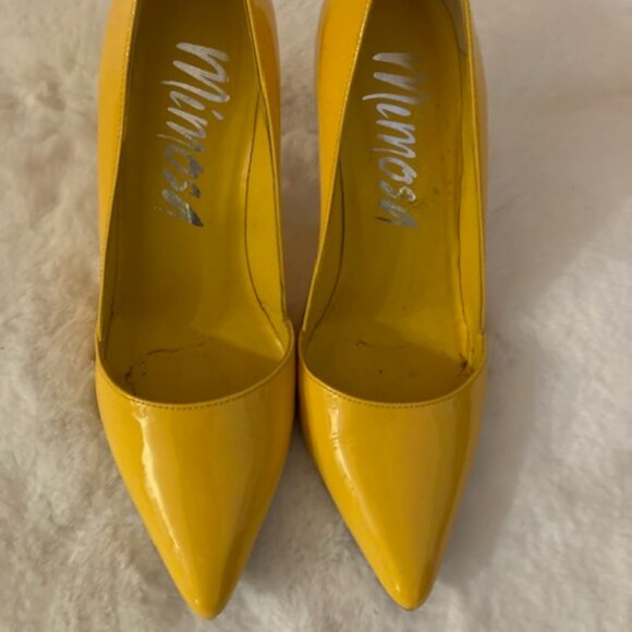 Mimosa Rare Yellow Patent Leather High Heel Pumps (Pre-Owned) - Picture 1 of 5